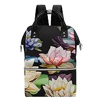 Fantastic Lotus Flower Diaper Bag Backpack Travel Waterproof Mommy Bag Nappy Daypack