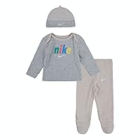Nike Baby Hat, Futura Shirt and Footed Pants 3 Piece Set (G(P6J227-W67)/B, Preemie)