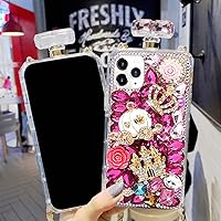 Victor for iPhone 11 6.1 inch Bling Glitter Case, Women 3D Luxury Sparkle Diamond Rhinestone, Shiny Perfume Bottle Style Handmade Clear Cover Case for iPhone 11 6.1 with Lanyard (Crystal)