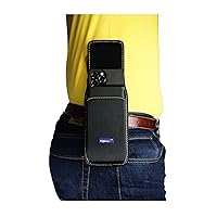 Nylon Zerolemon iPhone 15 Pro Max,14 13,12, 11 Phone Pouch, Rugged Phone Belt Holder, W/Fixed Holster Belt Clip, Magnetic Closure, for Compatible Zerolemon Battery Case On (Black- Vertical)