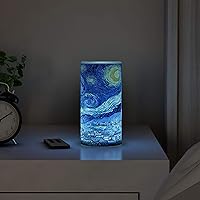 Flameless Candle - Van Gogh Starry Night Battery Operated LED Candle with Remote and Flickering Light - Candles for Home Décor by Lavish Home