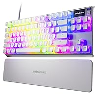 SteelSeries Apex 7 TKL Compact Mechanical Gaming Keyboard – OLED Smart Display – USB Passthrough and Media Controls – Linear and Quiet – RGB Backlit (Red Switch) - Ghost