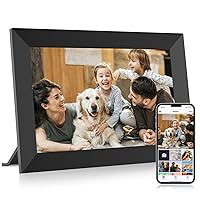 Digital Picture Frame 10.1 Inch WiFi Electronic Photo Frame 32GB Storage SD Card Slot Desktop IPS Touch Screen HD Display Auto-Rotate Slideshow Share Videos Photos Remotely Via Uhale App