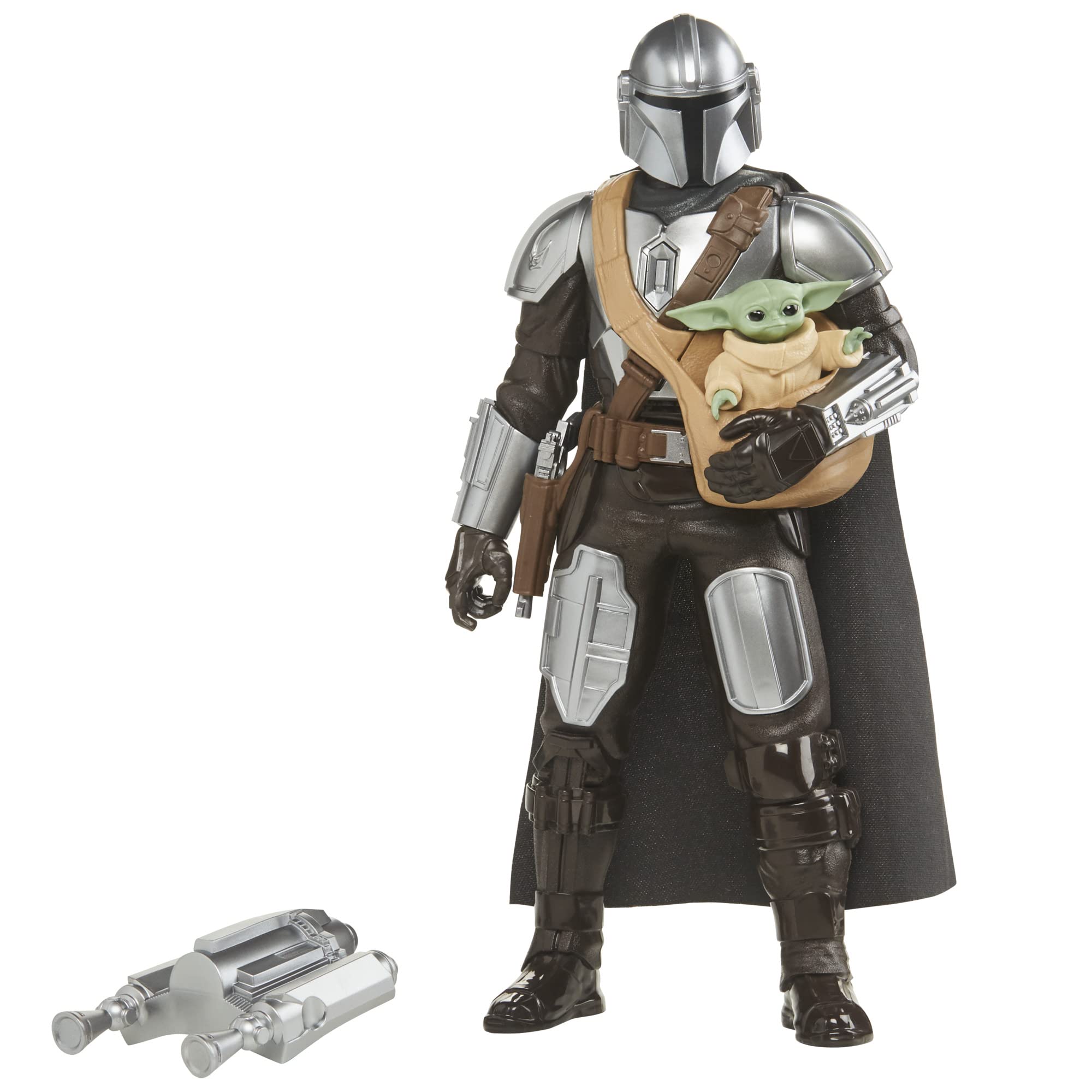 Star Wars Galactic Action The Mandalorian & Grogu Interactive Electronic 12-Inch-Scale Action Figures, Toys for Kids Ages 4 and Up