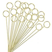 20 Pieces Metal Wire Floral Place Card Holder Round Photo Memo Note Table Number Holder Pick Gold Floral Gift Card Holder Clips for Flower Arrangements,Wedding and Birthday Party, 13.4 Inch