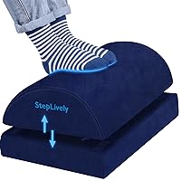 Foot Rest for Under Desk at Work, Comfortable Foot Stool with 2 Adjustable Heights, Footrest with Washable Cover, for Back & Hip Pain Relief, Suitable for Office, Home and Car (Blue)