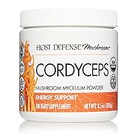 Host Defense, Cordyceps Powder, Supports Energy, Stamina and Athletic Performance, Mushroom Supplement, 3.5 oz, Plain