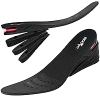 Height Increase Insoles (Wider for Men), Adjustable 4-Level Up to 3.54 Inch Elevated, Air Cushioned Heel Inserts, Breathable Shoe Lifts for Men by ERGOfoot