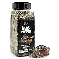 Fresh Finest Black Pepper – 15.5oz Ground Pepper – Freshly Ground Black Pepper Bulk for Home and Commercial Cooking - Course Grind Black Pepper in Practical Container – Pure Ground Pepper