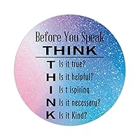 No Brand Think Before You Speak Round Label Sticker 1.5 Inch Stickers for Notebook Stickers Motivational Quote Decal for Suitcase Computer Vinyl Decals Set of 30 Gifts for Friend