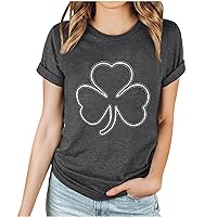 Women's Funny Graphic Tshirts 2024 St Patricks Day Short Sleeve Shirts Casual Comfy Crew Neck Blouse Workout Tee