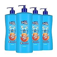 Suave Kids 3-in-1 Tear Free, Body Wash, Shampoo and Conditioners, Dermartologist Tested, Peach Pal, 28 Oz Pack of 4