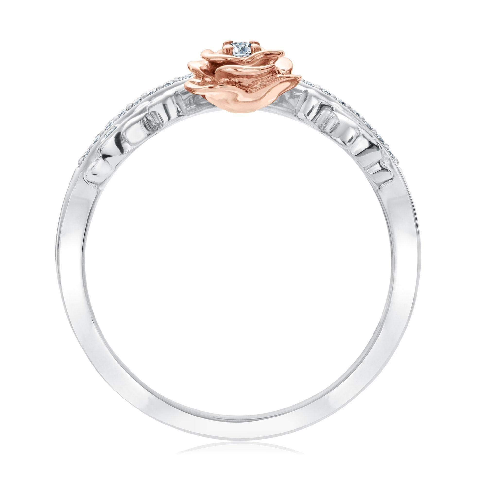 Disney Enchanted Fine Jewelry Diamond Belle Princess Ring 1/10ctw - Size 7