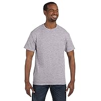 Gildan Men's Heavy Taped Neck Comfort Jersey T-Shirt, Sport Grey, 4XL