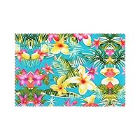 Summer Style Hawaiian Print Placemats for Dining Table Set of 6, Heat Resistant,Easy to Clean Non-Slip Place Mats