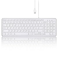 Perixx PERIBOARD-213W Silent USB Scissor Keyboard with Cable – Compact Design with Numeric Keypad – White – Spanish Qwert with Ñ