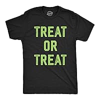 Mens Treat Or Treat T Shirt Funny Halloween Candy Spooky Season Lovers Tee for Guys