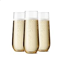 TOSSWARE POP 9oz Flute SET OF 24, Premium Quality, Recyclable, Unbreakable & Crystal Clear Plastic Champagne Glasses