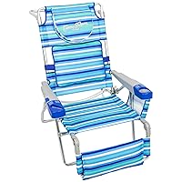 Tommy Bahama 4-Position Face-Opening Read Through Lounger with Ottoman Beach Chair, 35