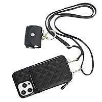 Bocasal A Stylish Crossbody Wallet Case for iPhone 15 Pro Max + A Slim Leather Case for AirPods Pro