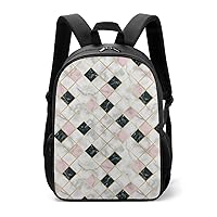 Marble Luxury Geometric Pattern Unisex Laptop Backpack Lightweight Shoulder Bag Travel Daypack