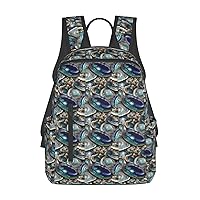 Abalone Nacre Print Simple And Lightweight Leisure Backpack, Men'S And Women'S Fashionable Travel Backpack