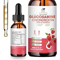 Glucosamine Chondroitin MSM Liquid Drops w/ Turmeric Boswellia Quercetin Bromelain-Antioxidant Support for Back,Knee Hand-Vegan Joint Support Supplement Support Healthy Joints, Mobility & Cartilage