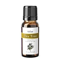 ArOmis Organic Tea Tree Essential Oil - 100% Pure Therapeutic Grade - 10ml (.34 Fl Oz), Undiluted, Premium, Perfect for Aromatherapy Diffuser