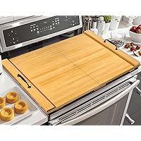 30 x 22 inch Extra Large Bamboo Collapsible Noodle Board Stove Cover, Large Charcuterie Board, Counter Space Top Covers for Electric Stoves & Sink Farmhouse Rustic Decorative Tray for Kitchen