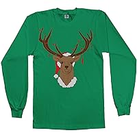 Threadrock Men's Christmas Reindeer Long Sleeve T-Shirt