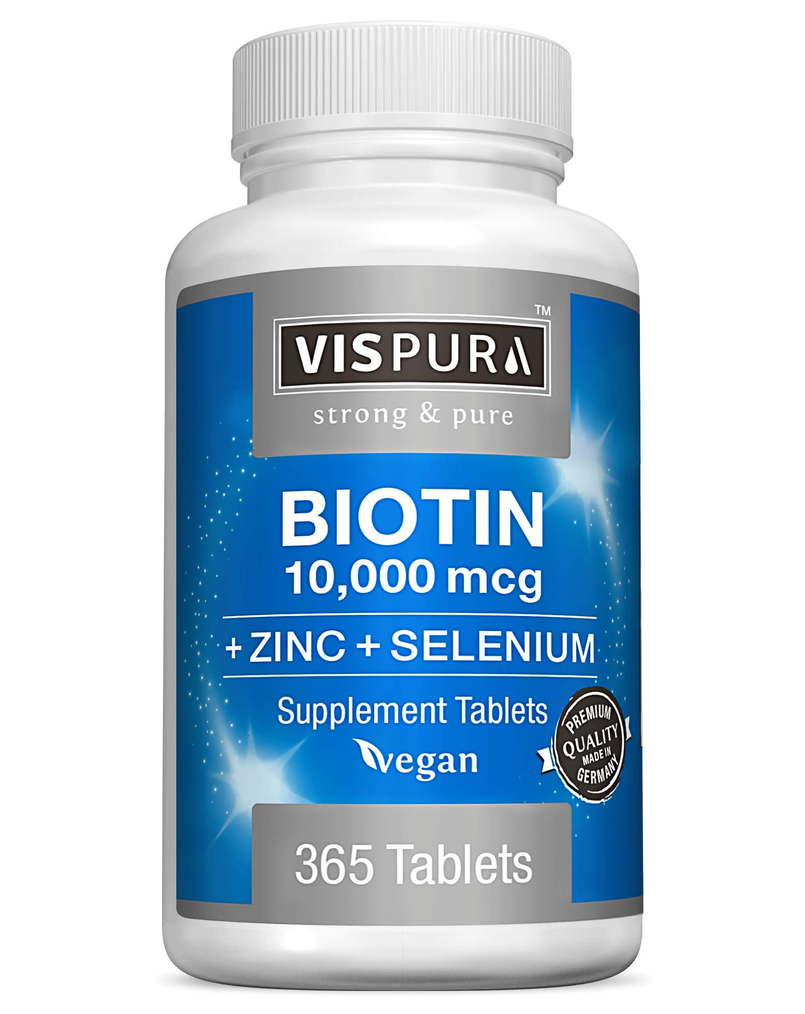 Mua Biotin 10000 mcg + Zinc + Selenium, Pure, Vegan & Extra Strong, Best  Supplement for Hair Growth, Glowing Skin, Strong Nails*, 365 Tablets for 12  Months, Natural Without Additives trên Amazon Mỹ chính hãng 2023 |  Giaonhan247