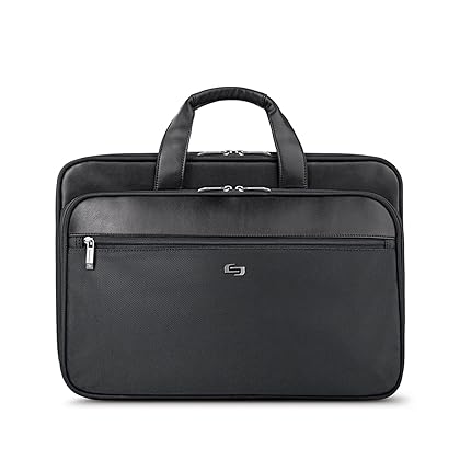 Solo Paramount 16 Inch Laptop Briefcase with Retractable Shoulder Strap, Black