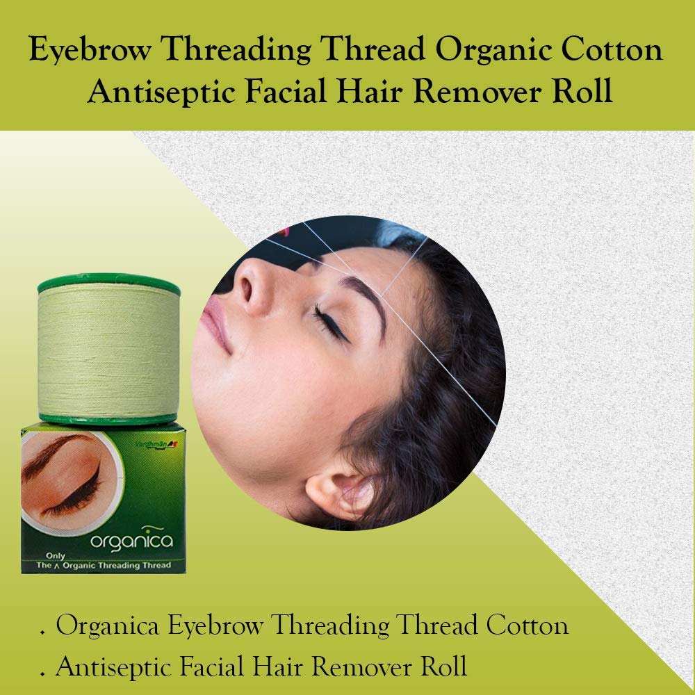 ORGANICA 2 Spool X 300M Organica Organic Cotton Eyebrow Threading Thread - India - Dermaplaning Epilator Tool For Upper Lip Chin Forehead Ibrow Hair Removal