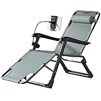 Sun Lounger Zero Gravity Chair Foldable Lounge Chair Accompany Bed Household Office Recliners with Mobile Phone Holder, Steady Save Space Comfortable Portable Chair (#1)