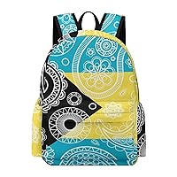 Bahamas Paisley Flag Travel Backpack Lightweight 16.5 Inch Computer Laptop Bag Casual Daypack for Men Women