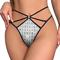 Mahjong Womens G-String Thong High Waist T-Back Underwear Sexy Panties Underpant