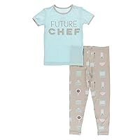KicKee Pants Graphic Tee Short Sleeve Pajama Set, Baby to Kid, Super Fitted Pajamas