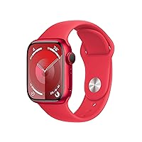 Apple Watch Series 9 [GPS 41mm] Smartwatch with (Product) RED Aluminum Case with (Product) RED Sport Band S/M. Fitness Tracker, ECG Apps, Always-On Retina Display, Water Resistant