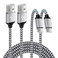 USB Type C Cable 3.1A Fast Charging,2 Pack Nylon-Braided USB-A to USB-C Cable for iPhone 15 Pro Max,iPad Air,MacBook,6FT Android Phone Charger Power Cord Compatible with Samsung Galaxy S24/S10,Note 9