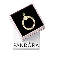 Pandora Moments Small O Pendant - Stunning Women's Jewelry - Great Gift for Her - Snake Chain Pendant - 14k Gold, With Gift Box