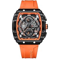 Luxury Chronograph Watches for Men Rubber Strap Classic Waterproof Date Analogue Quartz Watch