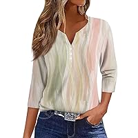 Womens Tops Summer Casual Shirts V Neck Dressy T Shirts Short Sleeve Trendy Blouse Floral Print Tunic