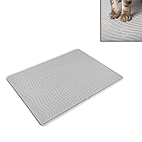 ToughGrip Waterproof Cat Litter Matt with Inner Channels & Raised Outer Lip | Large | Premium Grade Silicone | Housebreaking Cat Supplies Needs
