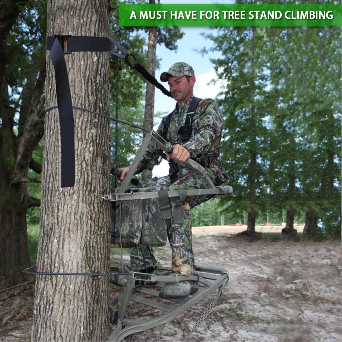 Boaton Tree Strap for Hunting, Quick and Quiet Set Up, Tree Stand Safety Strap, Tree Strap for Safety Harness, Tree Stand Accessories