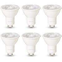 Amazon Basics Commercial Grade 25,000 Hour LED Light Bulb | 50-Watt Equivalent, GU10, 3000K White, Dimmable, 6-Pack