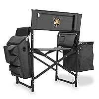 PICNIC TIME NCAA Army Black Knights Fusion Camping Chair with Side Table and Soft Cooler - Beach Chair for Adults - Lawn Chair