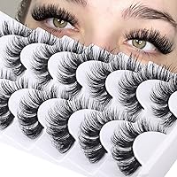 JIMIRE Cluster Lashes DIY Individuals Cat Eye Wispy False Eyelashes Soft D Curly Russian Strip Lashes Look Like Eyelash Extensions 15MM Volume 6D Fluffy Lashes 7 Pairs Pack