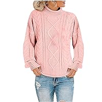Women's 2023 Turtleneck Oversized Chunky Knitted Pullover Fall Winter Fashion Casual Sweater Long Sleeve Jumper Tops