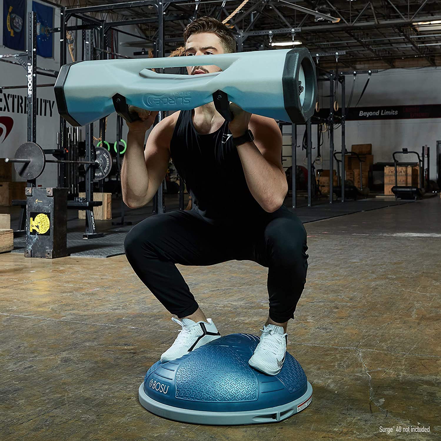 BOSU NexGen 25IN Home Fitness Exercise Gym Strength Flexibility Balance Trainer with Rubberized Non Skid Surface and Hand Air Pump