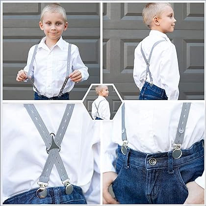 Suspenders for Boys - Toddlers Girls Adjustable Kids Suspender,Comfortable X Back Suspender